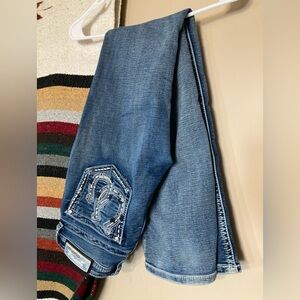 Grace in LA Denim Boot Cut Jeans with Embroidery